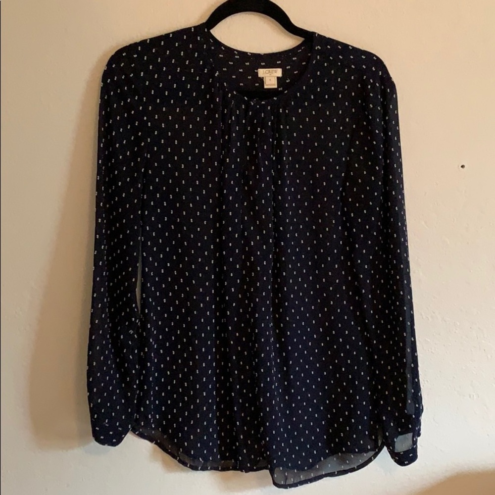 J. CREW sheer drapey blouse, size: S